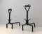 Vintage Twisted Wrought Iron Andirons, Set of 2 16
