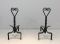 Vintage Twisted Wrought Iron Andirons, Set of 2, Image 1