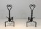 Vintage Twisted Wrought Iron Andirons, Set of 2, Image 3