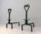 Vintage Twisted Wrought Iron Andirons, Set of 2 4