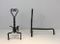 Vintage Twisted Wrought Iron Andirons, Set of 2 5