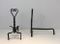 Vintage Twisted Wrought Iron Andirons, Set of 2, Image 5