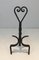 Vintage Twisted Wrought Iron Andirons, Set of 2 15