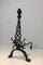 Vintage Twisted Wrought Iron Andirons with Finials, Set of 2 7