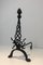 Vintage Twisted Wrought Iron Andirons with Finials, Set of 2, Image 7