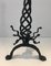 Vintage Twisted Wrought Iron Andirons with Finials, Set of 2 10