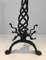 Vintage Twisted Wrought Iron Andirons with Finials, Set of 2, Image 10