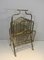 Vintage French Neoclassical Brass Magazine Rack from Maison Jansen, 1940s 4