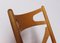 Silla modeloo CH29 con caballete de Hans J. Wegner para Carl Hansen & Søn, años 70, Imagen 8