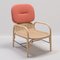 Plus Rattan Armchair with Gabriel Fabrics Capture Pink Cushion by AC/AL Studio for ORCHID EDITION, Image 1