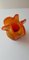 Vaso Koziolek a forma di fiore arancione di Czeslaw Zuber per Huta Barbara, anni '70, Immagine 3