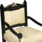Set of Antique Italian Lacquered and Gilt Velvet Armchairs, Image 5