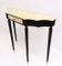 Mid-Century Ebonized Wood and Pink Marble Console Table 5