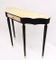 Mid-Century Ebonized Wood and Pink Marble Console Table, Image 5