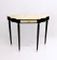 Mid-Century Ebonized Wood and Pink Marble Console Table 1