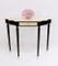 Mid-Century Ebonized Wood and Pink Marble Console Table, Image 3