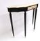 Mid-Century Ebonized Wood and Pink Marble Console Table, Image 4