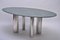 Large Green Marble & Chromed Metal Dining Table, 1980s, Image 4