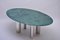 Large Green Marble & Chromed Metal Dining Table, 1980s 3