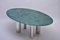 Large Green Marble & Chromed Metal Dining Table, 1980s, Image 3