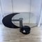 Mesa de comedor redonda y ovalada con tablero negro y vidrio de Mario Mazzer para Zanette, Imagen 5