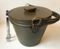 Vintage Finnish Leather Ice Bucket with Tong, 1960s 3