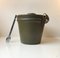 Vintage Finnish Leather Ice Bucket with Tong, 1960s 8