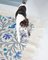 Blauer Teppich mit Vogel-Motiven von Tikau 2