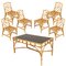 Tavolo e sedie Mid-Century in vimini e bambù, Immagine 1