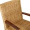 French Art Deco Walnut & Rattan Chairs, 1930s, Set of 2, Image 6