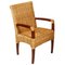 French Art Deco Walnut & Rattan Chairs, 1930s, Set of 2 4