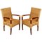 French Art Deco Walnut & Rattan Chairs, 1930s, Set of 2, Image 1