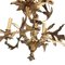 Lámpara de araña antigua de bronce dorado con seis puntos de luz, Imagen 5