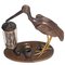 Art Deco Style Heron Table Lamp, Ashtray & Cigarette Service, 1940s, Image 4