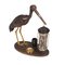 Art Deco Style Heron Table Lamp, Ashtray & Cigarette Service, 1940s 1