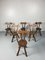 Mid-Century Brutalist Sculptured Oak Chairs, Set of 6 3
