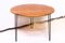 Mesa de comedor redonda de teca con patas de acero, años 60, Imagen 1