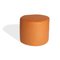 Orangefarbener gefüllter Lederhocker in Kreisform von Noah Spencer für Fort Makers 1
