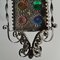 Antique Venetian Wrought Iron Lantern with Stained Glass Disks 15