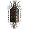 Antique Venetian Wrought Iron Lantern with Stained Glass Disks, Image 1