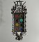 Antique Venetian Wrought Iron Lantern with Stained Glass Disks 16