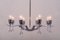 Lámpara de araña Art Déco cromada, años 30, Imagen 7