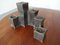 Skulpturales brutalistisches Set aus Kerzenhalter aus Eisen, Aschenbecher & Feuerzeug, 1960er 4