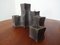 Skulpturales brutalistisches Set aus Kerzenhalter aus Eisen, Aschenbecher & Feuerzeug, 1960er 3