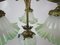 Antique Bronze & Green Glass Chandelier 6