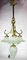 Antique Bronze & Green Glass Chandelier, Image 1