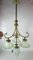 Antique Bronze & Green Glass Chandelier, Image 5