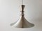 Lámpara colgante danesa vintage de acero cromado y cepillado, Imagen 6