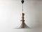 Lámpara colgante danesa vintage de acero cromado y cepillado, Imagen 1