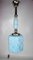 Deckenlampe aus blauem Kristallglas, 1920er 1